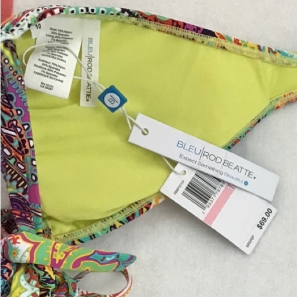 Bleu/Rod Beattie🦩Swimsuit Tie Top 👙 NWT! SZ:10. B cup - Picture 2 of 6